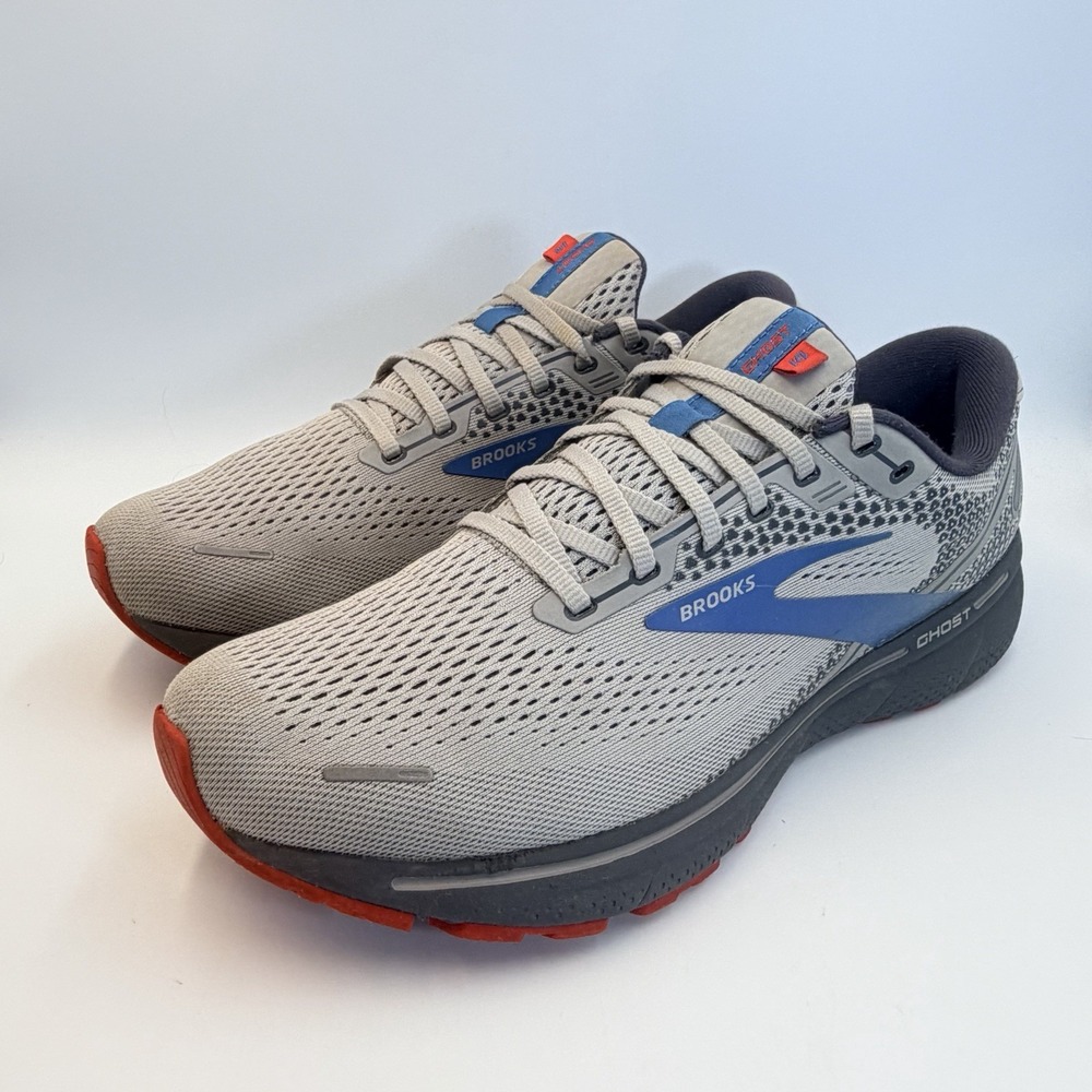 Brooks Ghost 14 Mens Size 11.5 Medium D Running Shoes Grey Blue Red *No Insoles*